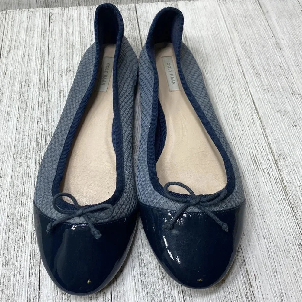 Cole Haan Women flats  Navy Blue Snake